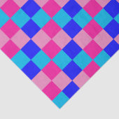 Roze en blauwe geruite print tissuepapier (Detail)