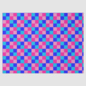 Roze en blauwe geruite print tissuepapier (Voorkant)