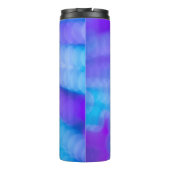 Roze en blauwe gestreepte textiel thermosbeker (Achterkant)