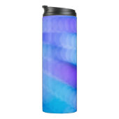 Roze en blauwe gestreepte textiel thermosbeker (Geroteerd rechts)