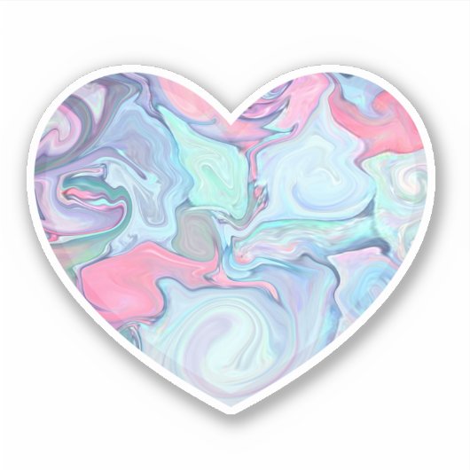 Roze en blauwe, getextureerde hardewijn sticker (Voorkant)