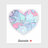 Roze en blauwe, getextureerde hardewijn sticker (Vel)