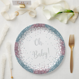 Roze en Blauwe Glitter Bord voor Geslacht Reveal