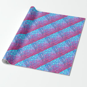 Roze en Blauwe Glitter Glans Cadeaupapier
