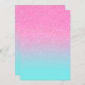 Roze en blauwe glitters uitstraling diva meisjesac kaart (Voorkant / Achterkant)