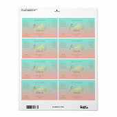 Roze en blauwe goudkleurige serumetiketten etiket (Full Sheet)