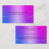 Roze en blauwe gradiënt faux metallic achtergrond visitekaartje (Voorkant / Achterkant)