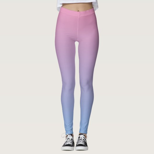 Roze en blauwe gradiënt leggings (Voorkant)