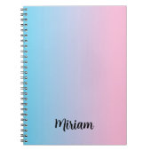 Roze en blauwe gradiënt Notitieboek (Voorkant)