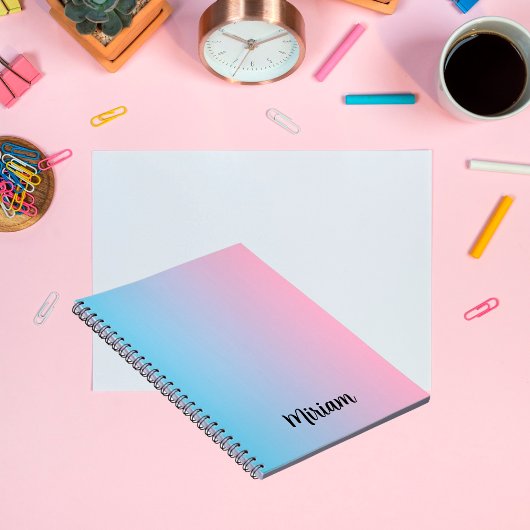 Roze en blauwe gradiënt Notitieboek
