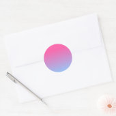Roze en blauwe gradiënt ronde sticker (Envelop)