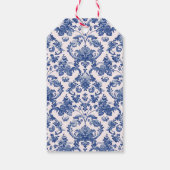 Roze en Blauwe Grandmillennial Candy Cane Cadeaulabel (Achterkant)