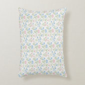 Roze en Blauwe Grandmillennial Floral Accent Kussen (Voorkant(Verticaal))