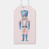 Roze en Blauwe Grandmillennial Nutcrackers Cadeaulabel (Voorkant)