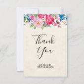  roze en blauwe grenspost bedankkaart (Voorkant)