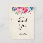  roze en blauwe grenspost bedankkaart (Voorkant / Achterkant)