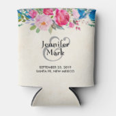  roze en blauwe grenspost blikjeskoeler (Voorkant)