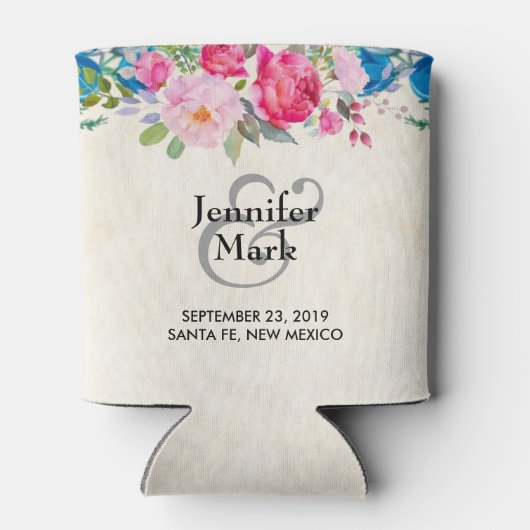  roze en blauwe grenspost blikjeskoeler (Achterkant)