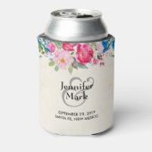  roze en blauwe grenspost blikjeskoeler (Blikje Achterkant)