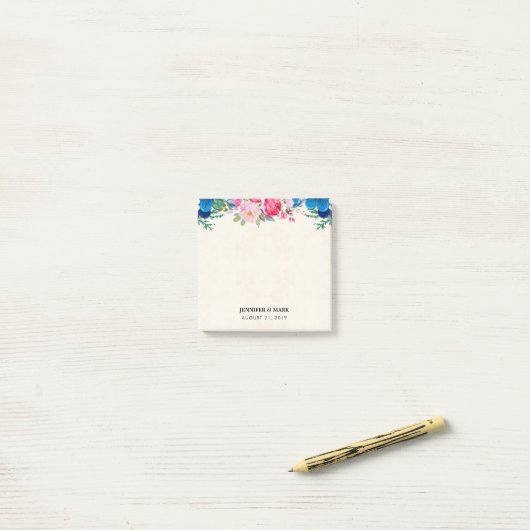 roze en blauwe grenspost post-it® notes (Op bureau)