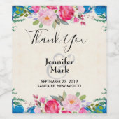  roze en blauwe grenspost wijn etiket (Enkel label)