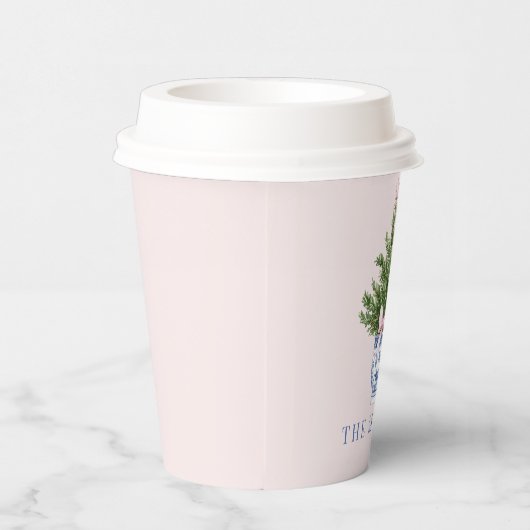 Roze en Blauwe Grootduizendjarige Kerstboom Papieren Bekers (Rechts)