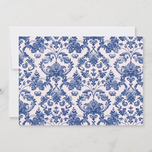 Roze en Blauwe Grootduizendjarige Kerstkrans Kaart (Achterkant)