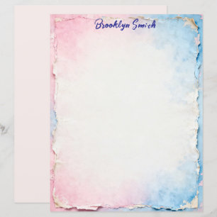 Roze en blauwe grunge briefpapier