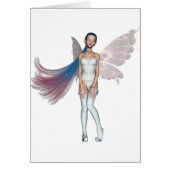 Roze en blauwe haarPixie in wit (Voorkant)