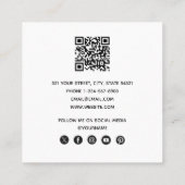 Roze en Blauwe Hand Getrokken Bloemen Block Print Vierkante Visitekaartje (Achterkant)