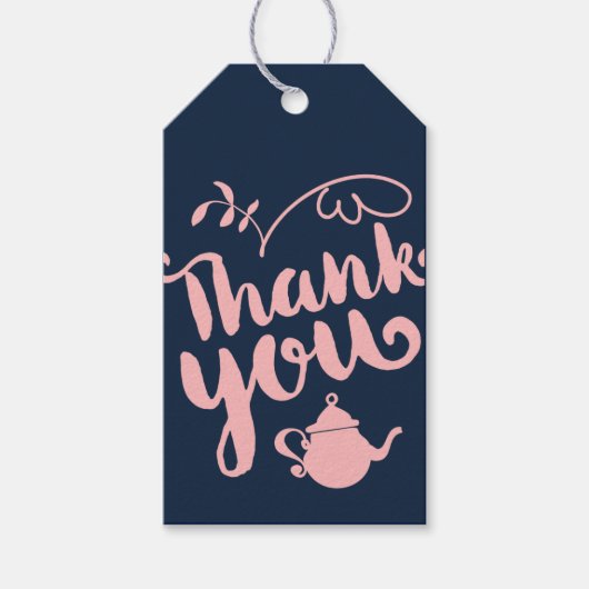 Roze en blauwe handjes bruiloft Dank je Label Cadeaulabel (Voorkant)
