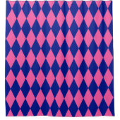 Roze en blauwe harlekijn geruite ontwerp douchegordijn (Voorkant)