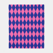 Roze en blauwe harlekijn geruite ontwerp fleece deken (Voorkant)