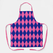 Roze en blauwe harlekijn geruite ontwerp schort (Voorkant)