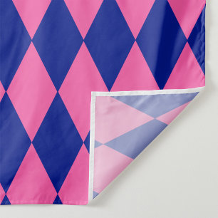 Roze en Blauwe Harlekijn Geruite Ontwerp Stof