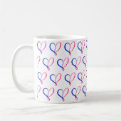 Roze en Blauwe Hart Koffiemok (Links)