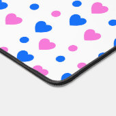 Roze en Blauwe Harten en Polka Dots Patroon Bureaumat (Hoek)