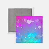 Roze en blauwe harten magneet (Voorkant / Achterkant)