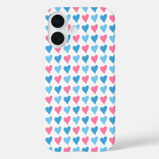 Roze en Blauwe harten Valentijn Case-Mate iPhone Case (Achterkant)