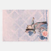 Roze en blauwe hartenkoningin inpakpapier vel (Voorkant 3)