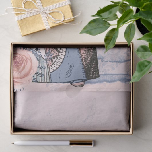 Roze en blauwe hartenkoningin ontkoppelen tissuepapier (Geschenk)