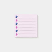 Roze en blauwe hartpost - it notities post-it® notes (Voorkant)