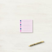 Roze en blauwe hartpost - it notities post-it® notes (Op bureau)