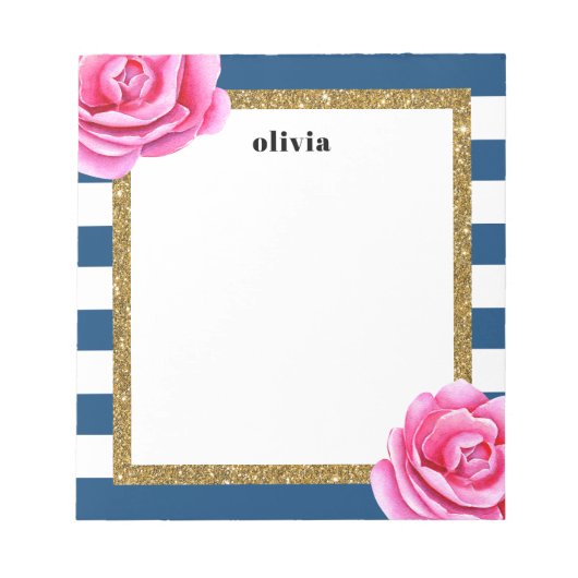 Roze en blauwe, heldere ventilator op maat notitieblok (Voorkant)