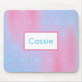 Roze en blauwe hexagon aangepast modern pastel muismat (Voorkant)