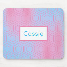Roze en blauwe hexagon aangepast modern pastel