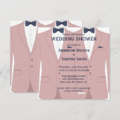 Roze en blauwe homohuwelijk bruidsuitnodigingen kaart (Voorkant / Achterkant)