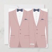 Roze en blauwe homohuwelijk bruidsuitnodigingen kaart (Achterkant)