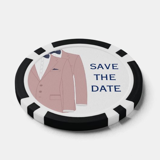 Roze en blauwe homohuwelijk Save The Date-pokerver Poker Chips (Enkel)