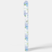 Roze en Blauwe Hortensia Gestreepte Case-Mate iPhone Case (Achterkant / Links)